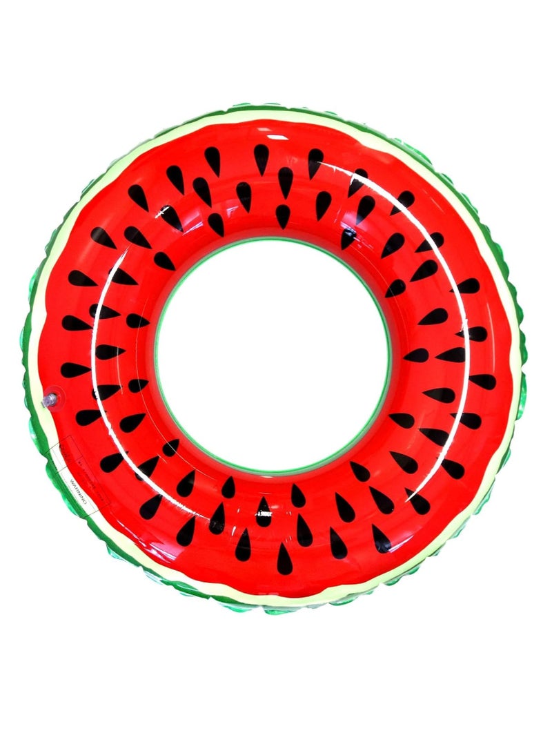 مخطوطات حلقة سباحة قابلة للنفخ للأطفال، حلقات سباحة قابلة للنفخ على شكل البطيخ، حلقات سباحة صغيرة قابلة للنفخ لحمام السباحة للأطفال وحفلات السباحة المائية 60 سم - Image 1