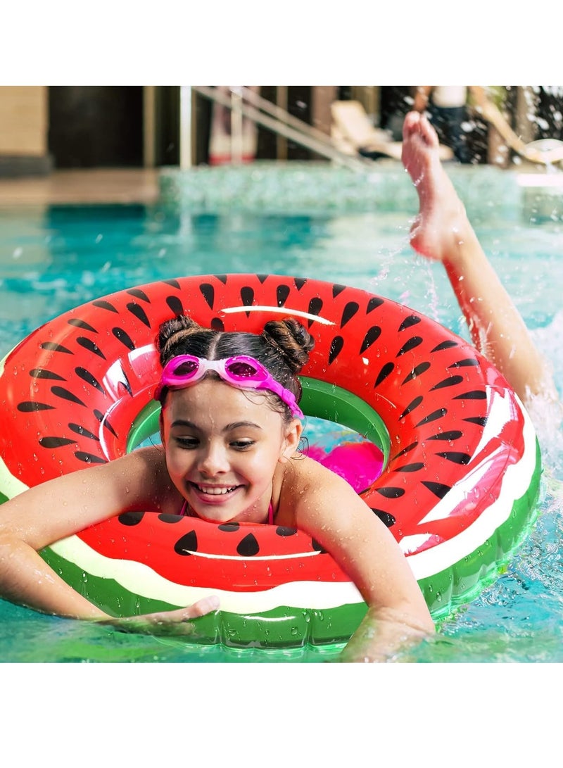 مخطوطات حلقة سباحة قابلة للنفخ للأطفال، حلقات سباحة قابلة للنفخ على شكل البطيخ، حلقات سباحة صغيرة قابلة للنفخ لحمام السباحة للأطفال وحفلات السباحة المائية 60 سم - Image 5