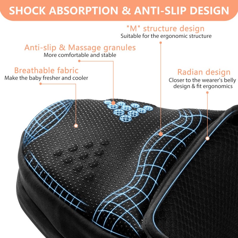HKAI Baby Carrier Hip Seat, Mom’s Choice Award Winner, Advanced Large Capacity Pocket with Adjustable Waistband, Shock Absorption Hip Seat Surface for Newborns & Toddlers, (Black) - Image 4