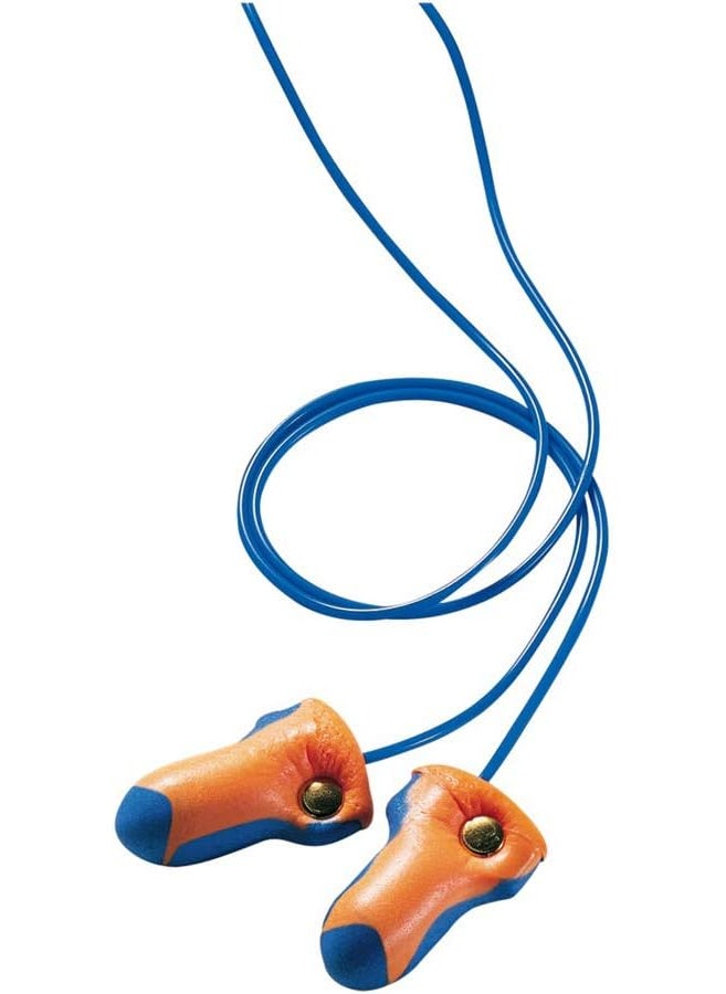 Howard Leight Howard Leight by Honeywell LT-30 Hundred-Pair 32NRR Laser Trak Corded Single-Use Earplugs - Orange/Blue 