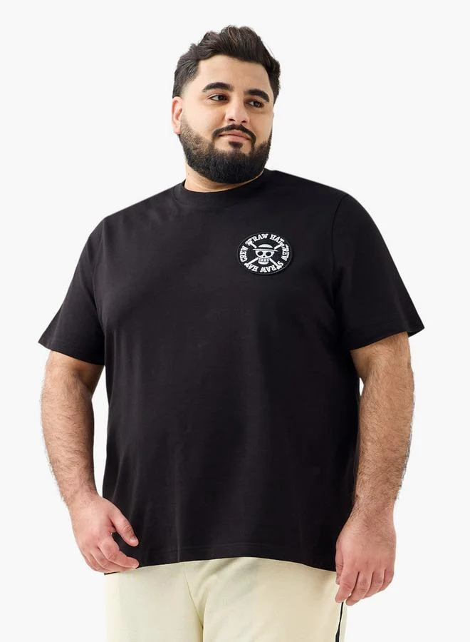 ماكسيم تيشيرت رجالي مطبوع بأكمام قصيرة ورقبة دائرية بقصة عادية