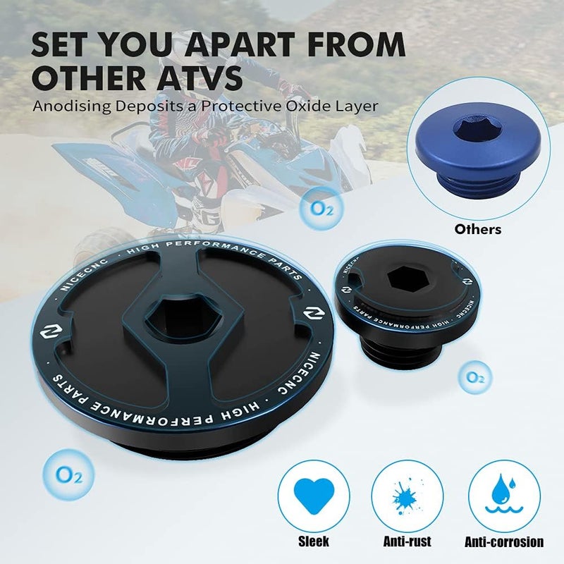 NICECNC Engine enchufes Kit Compatible with Yamaha Raptor 700 2006 2007 2008 2009 2010-2023, 700R 2009-2023, 700R SE 2017-2023, YFZ450R 2014-2023, YFZ450R Special Edition 2016, See Fitments Black - Image 4