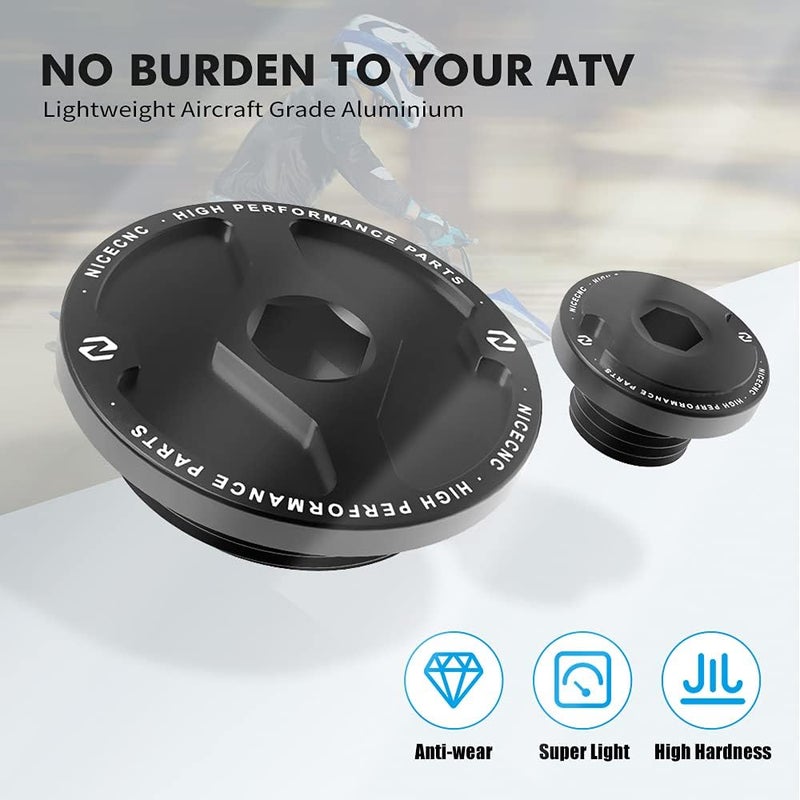 NICECNC Engine enchufes Kit Compatible with Yamaha Raptor 700 2006 2007 2008 2009 2010-2023, 700R 2009-2023, 700R SE 2017-2023, YFZ450R 2014-2023, YFZ450R Special Edition 2016, See Fitments Black - Image 3