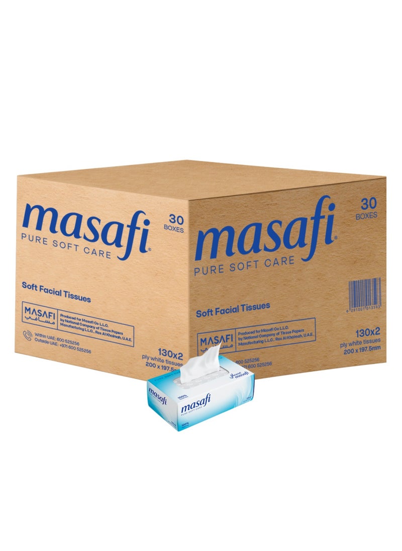 Masafi Masafi Facial Tissue Box of 30 x 130 Sheets x 2 Ply  - Image 1