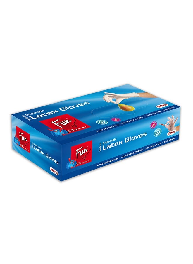 فن قفازات مطحونة من اللاتكس ، 100 قطعة ، متوسطة - Image 1