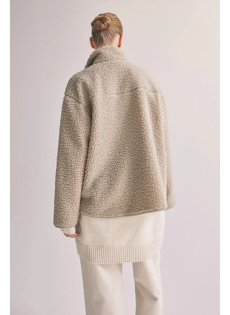 H&M MAMA Before & After Babywearing teddy jacket