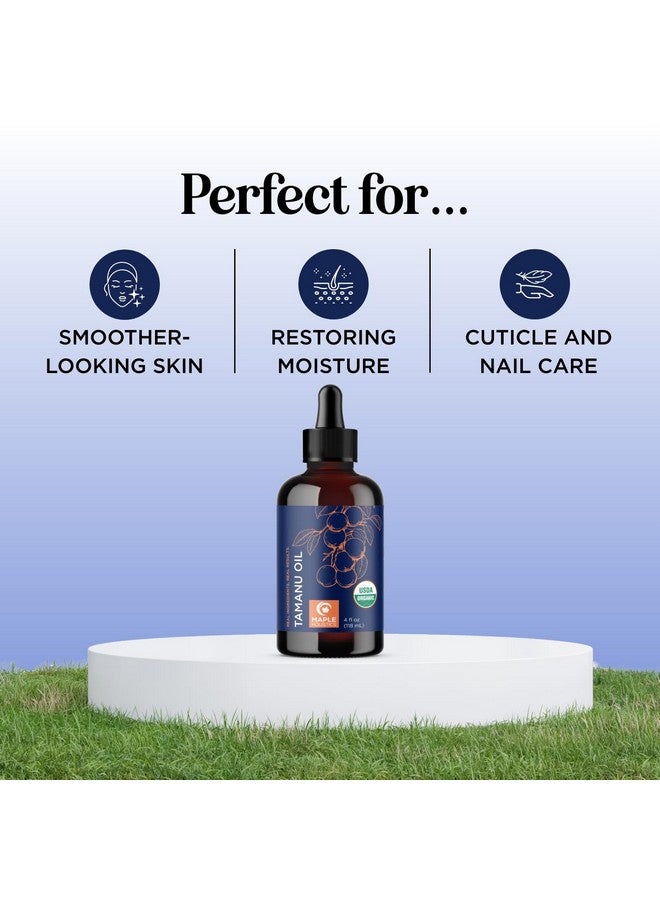 مايبل هوليستكس زيت تامانو عضوي نقي 100% - زيت تامانو معصور على البارد عضوي للعناية بالبشرة والشعر - بكر غير مكرر وغير معدل وراثيًا ونباتي وخالٍ من القسوة ومرطب للبشرة والوجه - تم اختباره من قبل أطباء الجلدية (4 أونصة سائلة) - Image 5
