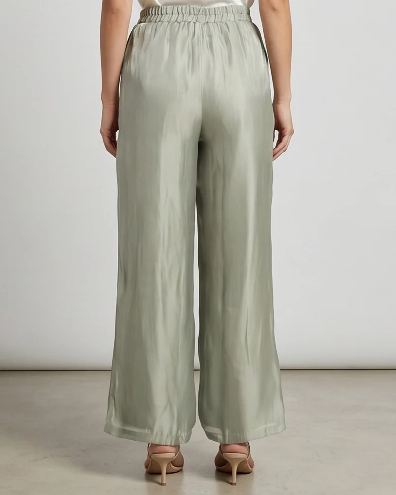Redtag Women Mint Shinny Elasticated Trousers