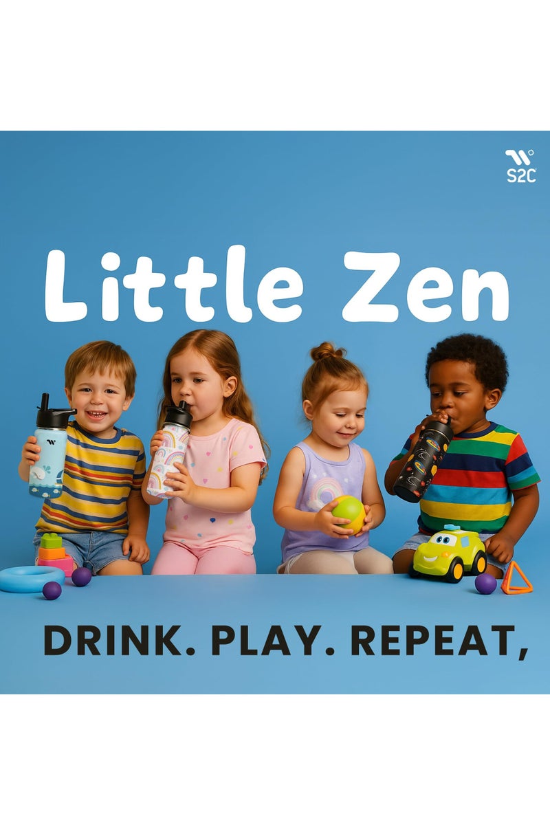 S2C Kids Water Bottle with Straw Lid – 550ml Stainless Steel, Double Wall Insulated, BPA-Free, Leak-Proof Bottle for School & Toddlers (White) - Image 5