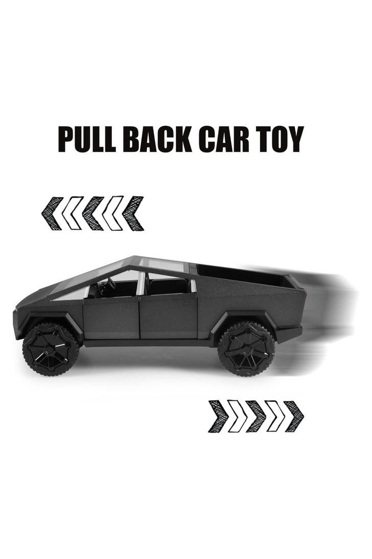 سيارة سايبر ترك تيسلا معدنية بمقياس 1:24 – سحب خلفي، صوت وإضاءة، تعليق واقعي، هدية للأطفال والمحبين للتصاميم المستقبلية - Image 5