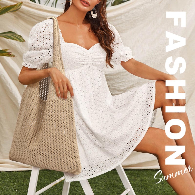 EIMMBD Crochet Bags for Women Beach Totes Bags Aesthetic Summer Tote Shoulder Hippie Bag Knit Bag(Khaki) - Image 4