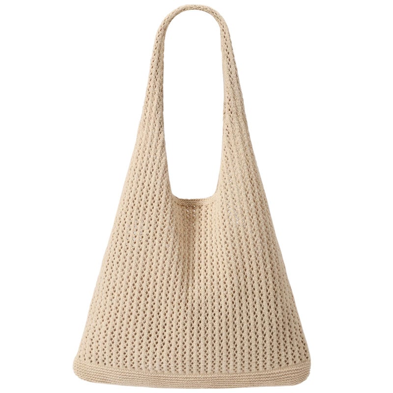 EIMMBD Crochet Bags for Women Beach Totes Bags Aesthetic Summer Tote Shoulder Hippie Bag Knit Bag(Khaki) - Image 1