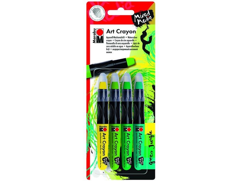 Marabu Green Jungle Mixed Media Art Crayon Set