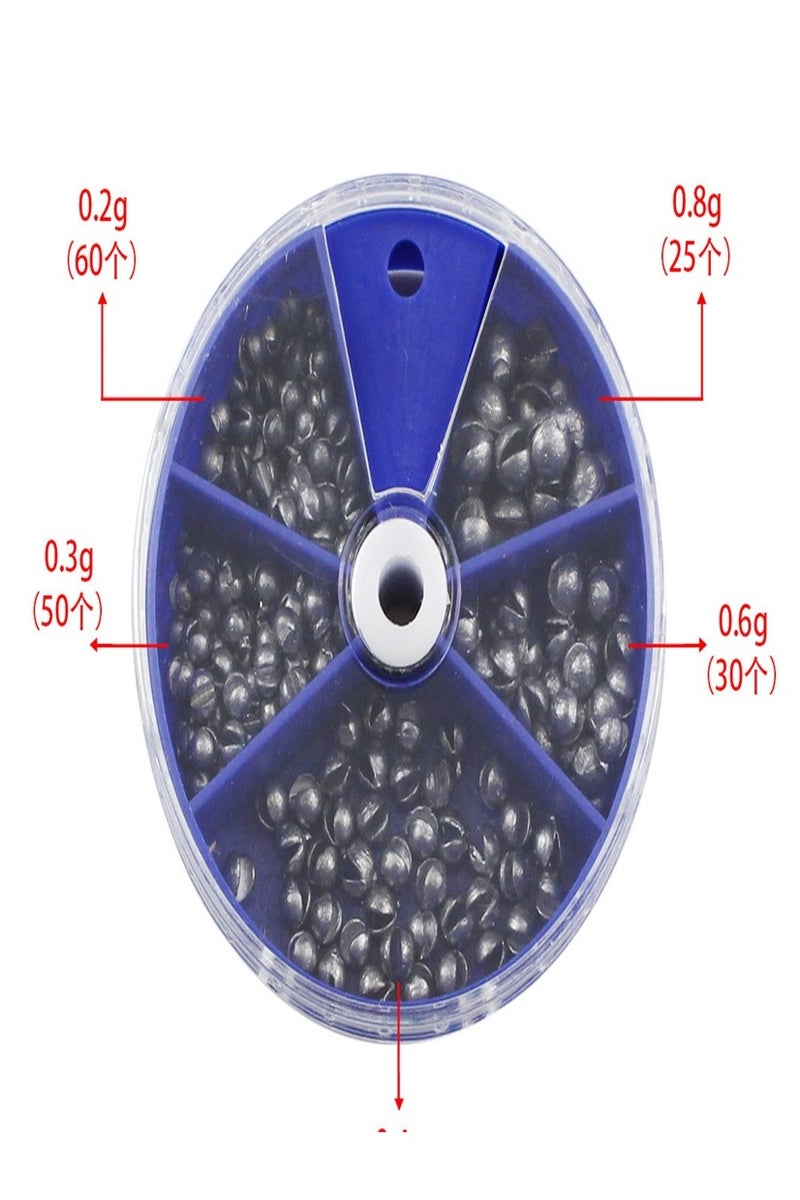 مجموعة صناديق الرصاص المكونة من 205 قطع، رصاص مفتوح لصيد الصخور، رصاص لصيد البحر، معدات صيد مثقلة للصيد - Image 5