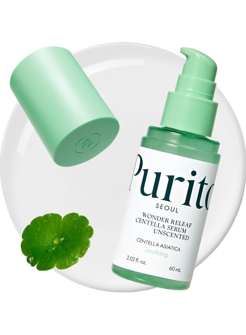 PURITO Centella Unscented Serum, Korean Centella, for All Skin Types, Ampoule, Soothing, Calming, Facial Serum for face, Vegan & Cruelty-Free, Korean Skin Care, 60ml 2fl.oz - Image 1