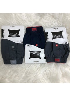 Tutku Passion Men's Combed Cotton Towel Waist Boxer 3-Pack 