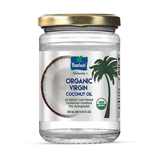 Parachute Naturalz Organic Virgin Coconut Oil  Cooking Oil Hair Oil Body Oil  Oil Pulling  Cold Pressed  Unbleached  Unrefined  NonHydrogenated  MCT Oil  USDA Certified 67 Fl Oz  Glass Jar - Image 1