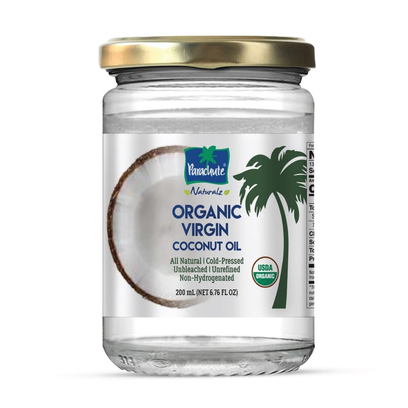 Parachute Naturalz Organic Virgin Coconut Oil  Cooking Oil Hair Oil Body Oil  Oil Pulling  Cold Pressed  Unbleached  Unrefined  NonHydrogenated  MCT Oil  USDA Certified 67 Fl Oz  Glass Jar - Image 3