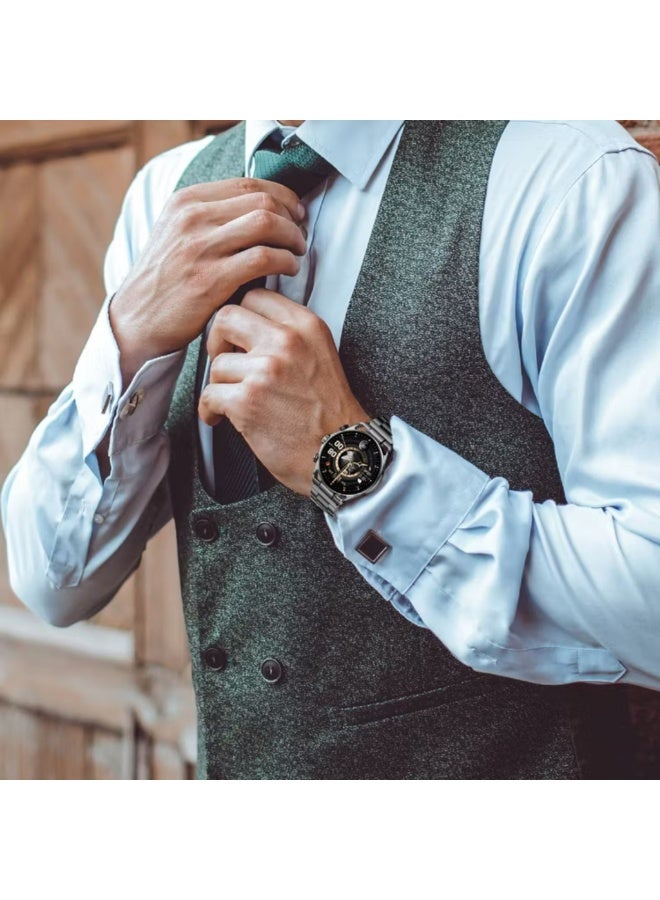 جرين ليون ساعة كرونو برو الذكية بشاشة AMOLED مقاس 1.6 بوصة، وبطارية 360 مللي أمبير/ساعة، ووقت عمل يصل إلى 7 أيام، وسطوع 1000 شمعة/متر مربع، وتتبع النشاط، ومراقبة الصحة، وساعة إيقاف ومنبه - أسود - Image 2