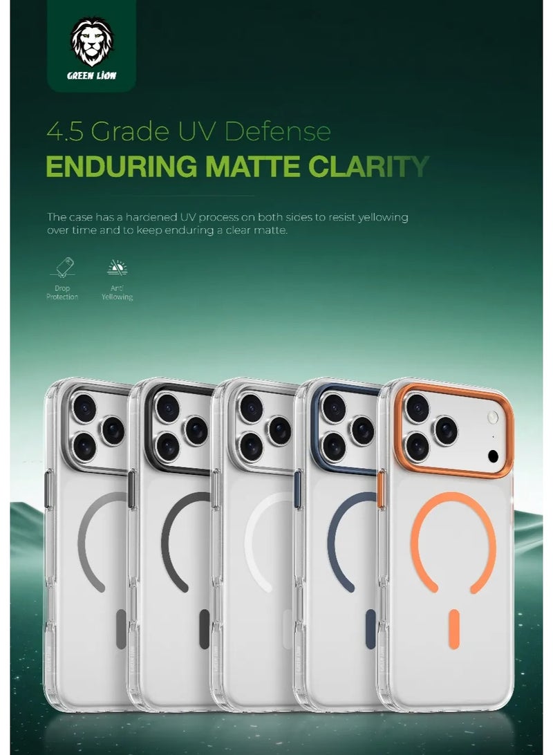 GREEN LION iPhone 17 Pro Matte MagSafe Case / Maximum Protection / Camera Protection / Anti Fingerprint / Drop Protection - Orange Titanium - Image 3