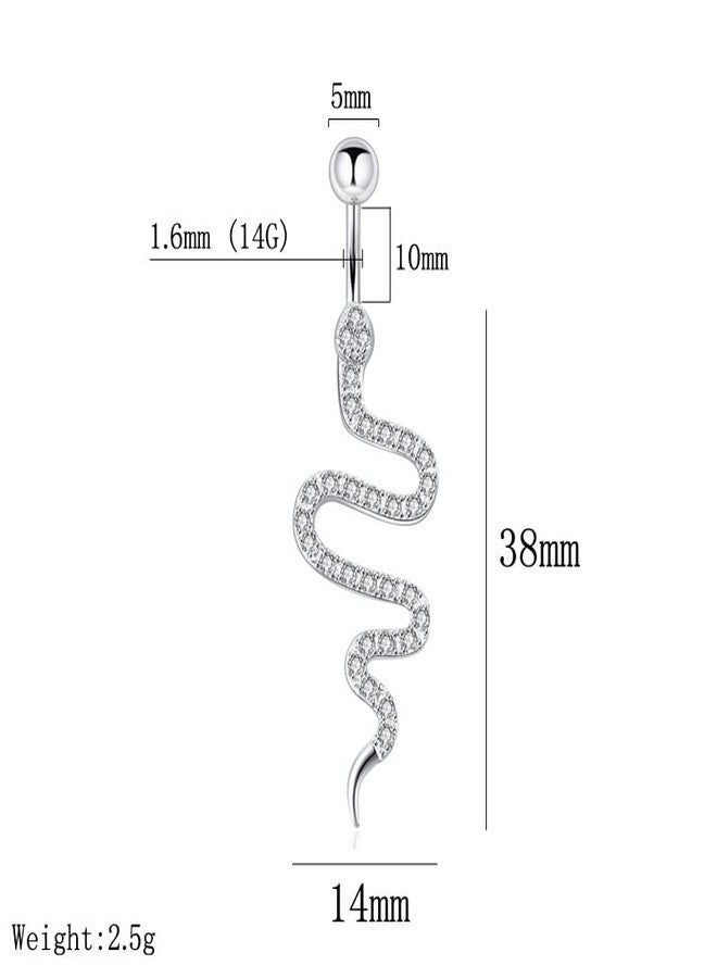 Mastyle® Snake-Shaped Belly Button Ring | Stylish Navel Piercing Jewelry for Women & Girls - Image 2