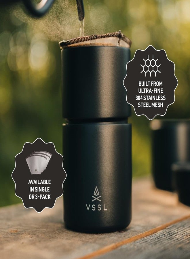 VSSL – Nest #1 Reusable Coffee Filter | Stainless Steel Mesh Filter | Pour Over Filters for Camping | Sustainable & Eco-Friendly Coffee Gear | Compact, Durable & Adventure Ready | Pack of 3 - Image 4