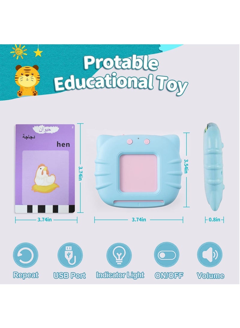جونيس ألعاب تعلم اللغة الإنجليزية ل 3 4 5 6 سنوات من العمر الأولاد البنات 224 كلمة طفل يتحدث بطاقات فلاش الكلام ألعاب مونتيسوري للأطفال هدايا عيد ميلاد للأطفال (أزرق) - Image 5