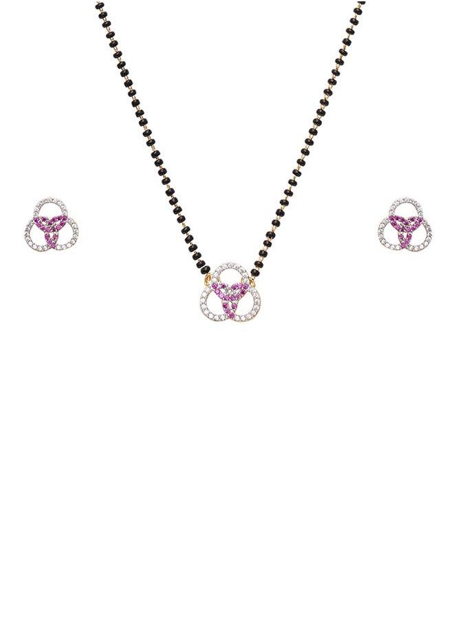 VOYLLA Sparkling Essentials Borromean Pattern CZ Mangalsutra Set  - Image 2