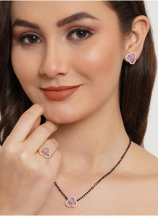 VOYLLA - Sparkling Essentials Borromean Pattern CZ Mangalsutra Set - Image 1