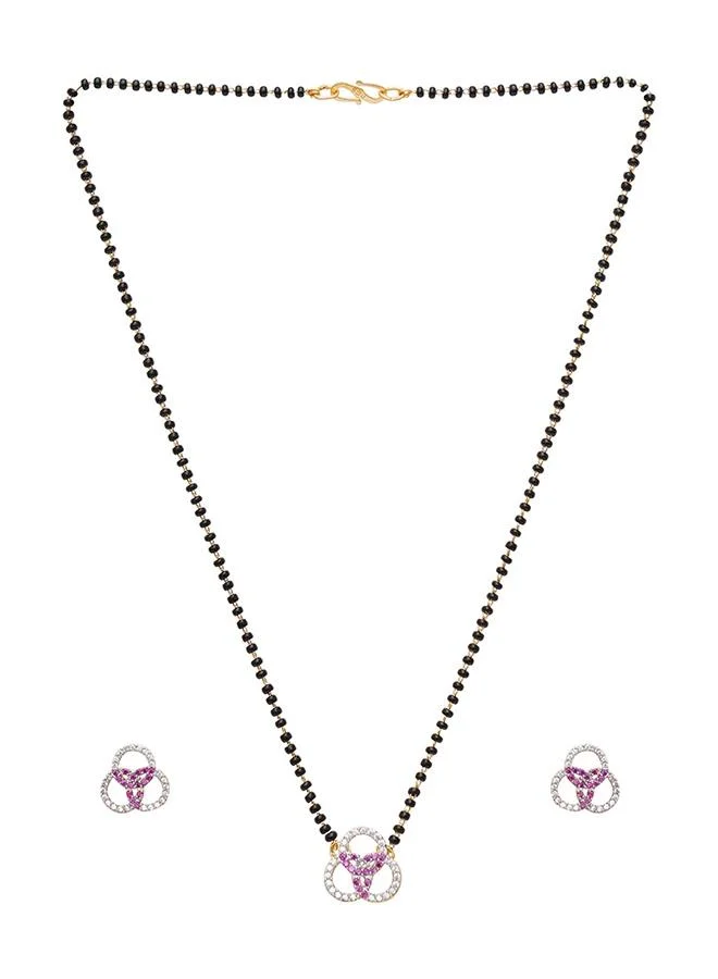 VOYLLA Sparkling Essentials Borromean Pattern CZ Mangalsutra Set