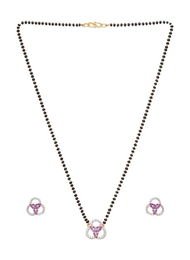 VOYLLA Sparkling Essentials Borromean Pattern CZ Mangalsutra Set  - Image 3