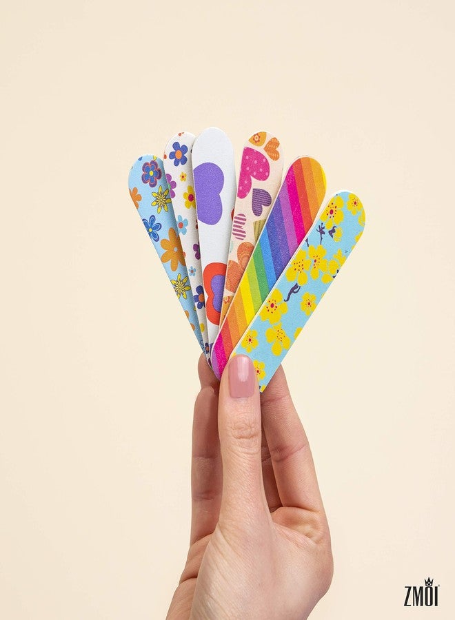 ZMOI (1 Dozen) Pack of 2 Colorful Girly Mini Emery Board Nail Files - Image 2