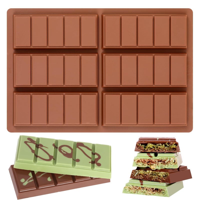 Fimary Chocolate Molds - Non-Stick Chocolate Bar Mold, Break Apart Chocolate Mold Food Grade Deep Chocolate Bar Mold For Tabs Chocolate Milk Chocolate Bar Chocolate Snacks - Image 1