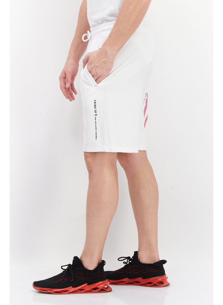 TRIBE OF 6 - Men Sportswear Fit Football Short, White - Image 1