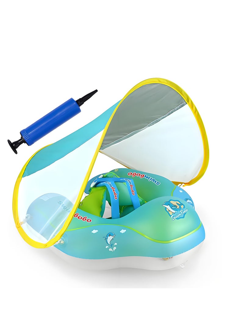 MarlaMall Baby Swim Float with Removable Cover, Adjustable Baby Swimming Circle, Children's Swimming Ring, Inflatable Children's Waist Float, Toddler Lifesaver, Swimming Trainer, Suitable for babies aged 3 months to 36 months - Image 1