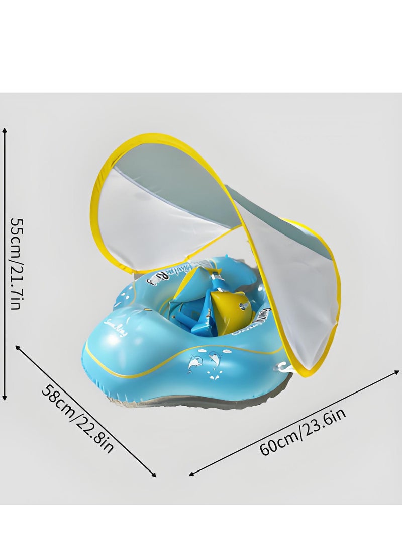 MarlaMall Baby Swim Float with Removable Cover, Adjustable Baby Swimming Circle, Children's Swimming Ring, Inflatable Children's Waist Float, Toddler Lifesaver, Swimming Trainer, Suitable for babies aged 3 months to 36 months - Image 3