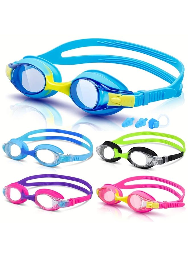 Pink Purple Kids Swim Goggles Anti Fog Clear Vision Leak Proof Adjustable Strap Ages 6 14 - Image 1