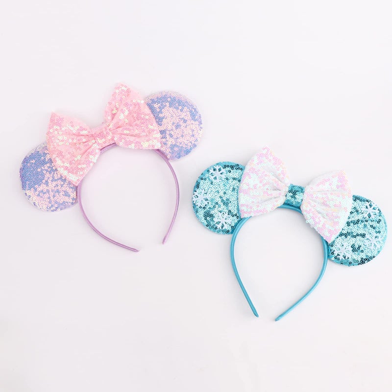 DRESHOW Mouse Ears Bow Headbands Glitter Party Decoration Cosplay Costume for Women - Image 4