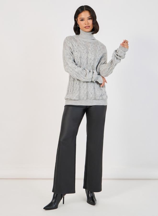 Styli Regular Fit Regular Length Cable Knit Sweater  - Image 2