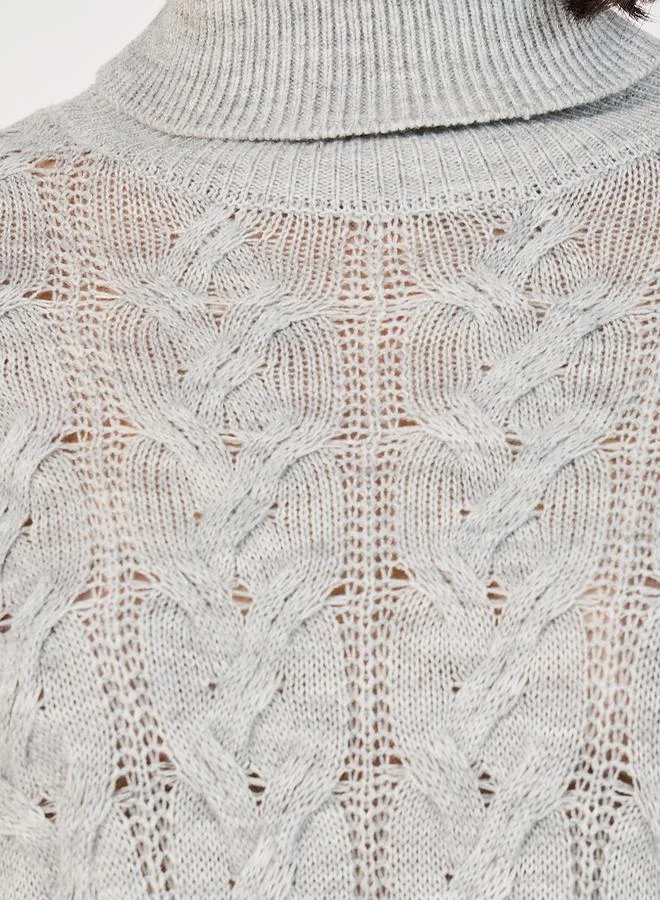 Styli Regular Fit Regular Length Cable Knit Sweater