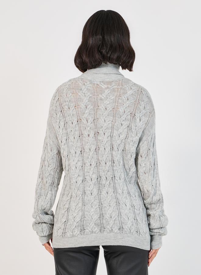 Styli Regular Fit Regular Length Cable Knit Sweater  - Image 4