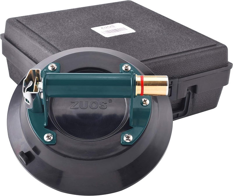 ZUOS 10" Vacuum Concave Suction Cup for Granite & Glass Lifting, Suction Cup Vacuum Glass Lifter with Metal Handle and Brass Pump,880lbs Load Capacity (10" Suction Cup) - Image 1