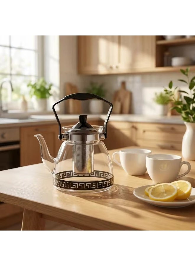 Glass Tea Pot with Removable Infuser, 1.6L Heat Resistant, Stovetop & Microwave Safe - Image 4