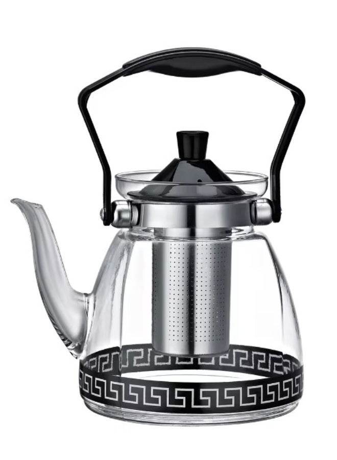 Glass Tea Pot with Removable Infuser, 1.6L Heat Resistant, Stovetop & Microwave Safe - Image 2