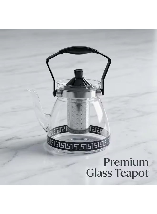 Glass Tea Pot with Removable Infuser, 1.6L Heat Resistant, Stovetop & Microwave Safe - Image 3
