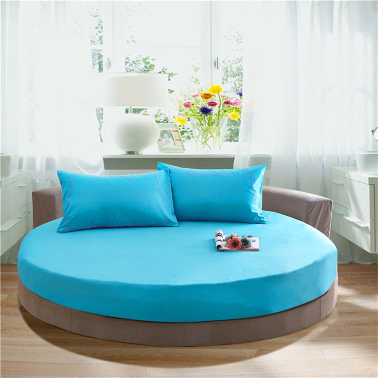 Cotton Solid Color Round Bed Hat Single Piece Cotton Plain Color Round Bed Hat Bed Sheet Bedspread Protective Cover - Image 4