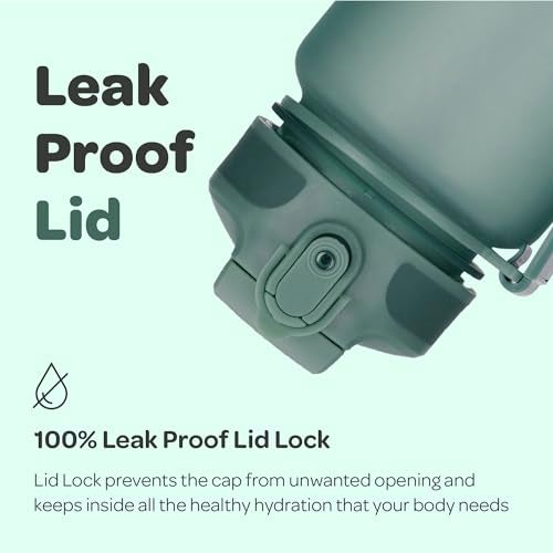 Hydracy Water Bottle with Time Marker & Straw - Large 32 Oz BPA Free Motivational Bottle with Times to Drink - No Sweat Sleeve - Leak Proof Lid - Ideal for Fitness, Sports & Outdoors - Image 4