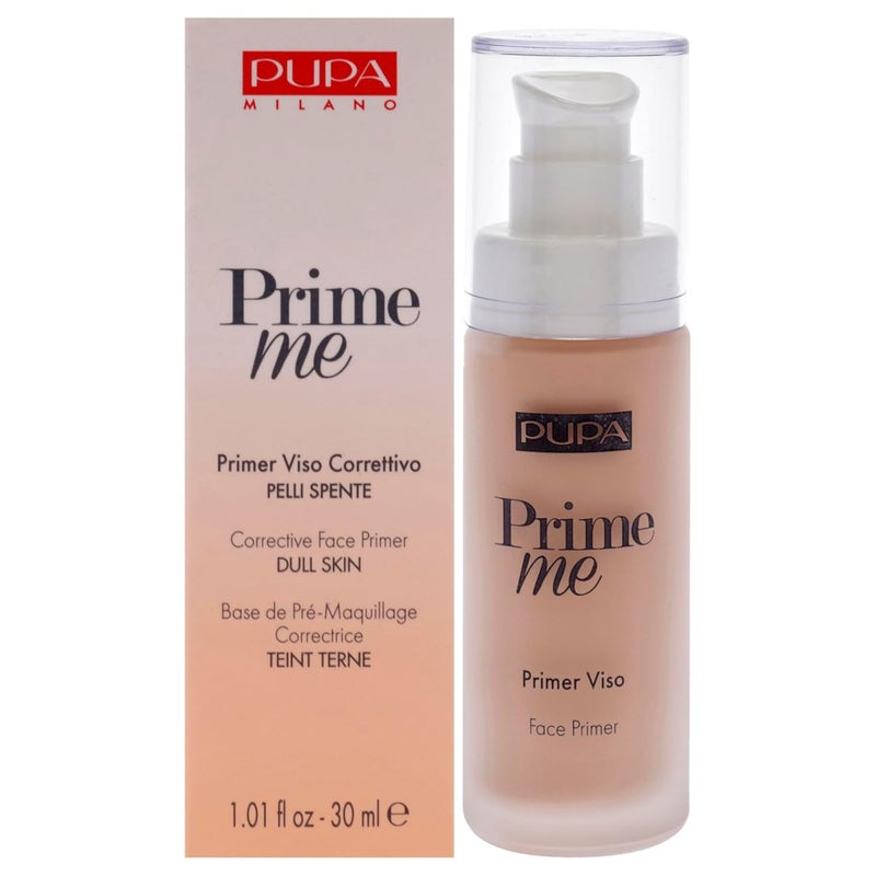 PUPA برايمر الوجه التصحيحي من بوبا ميلانو برايم مي  قاعدة ماكياج للوجه  للبشرة الباهتة وغير الحيوية  يوازن لون البشرة ليمنحها مظهرًا متألقًا ومنعشًا  005 خوخ  1 أونصة