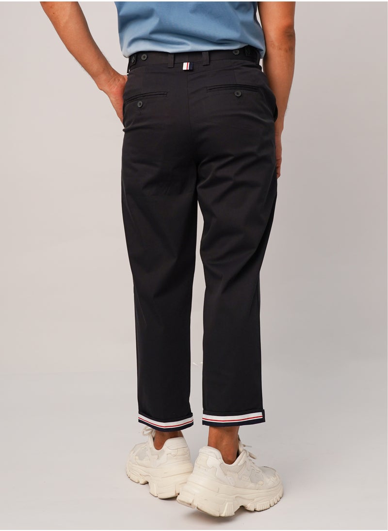 JACK & JONES - Men's Flat Front Ankle Length Casual Slim Fit Pants in Midnight - Image 1