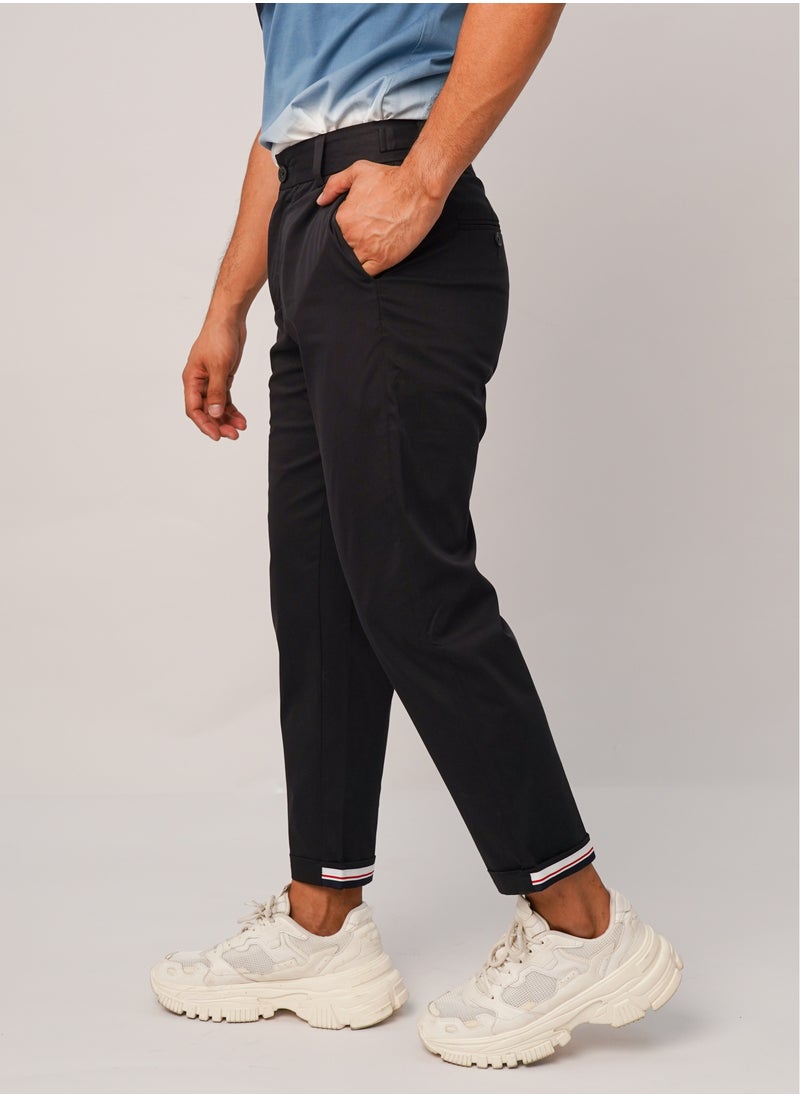 JACK & JONES - Men's Flat Front Ankle Length Casual Slim Fit Pants in Midnight - Image 1